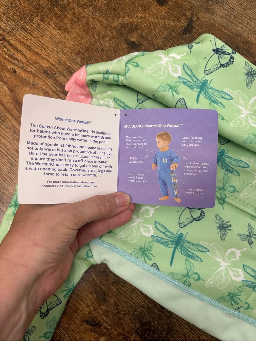 Splash About “WarmInOne” Fleece-Lined Infant UPF 50+ Dragonfly Wetsuit, 6-12mo